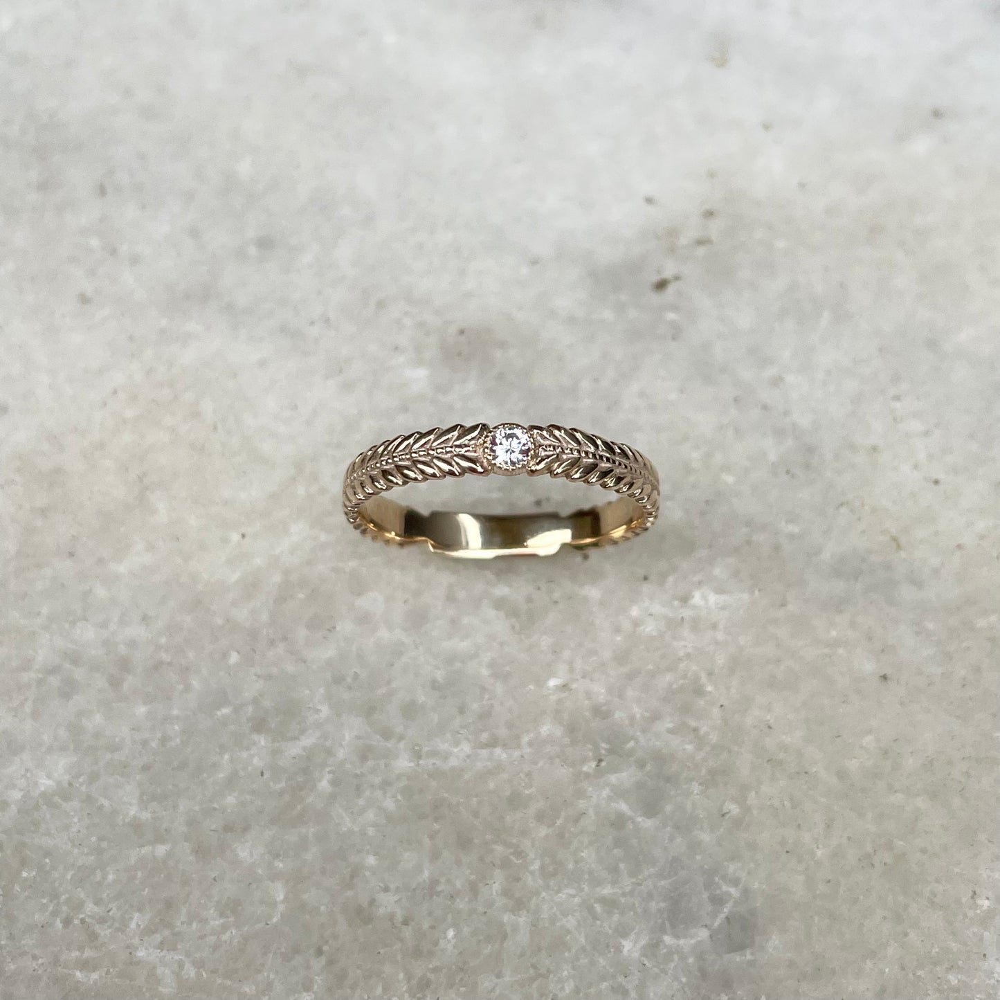 Anello etarno “alloro con diamante” <月桂樹のリング “煌” >