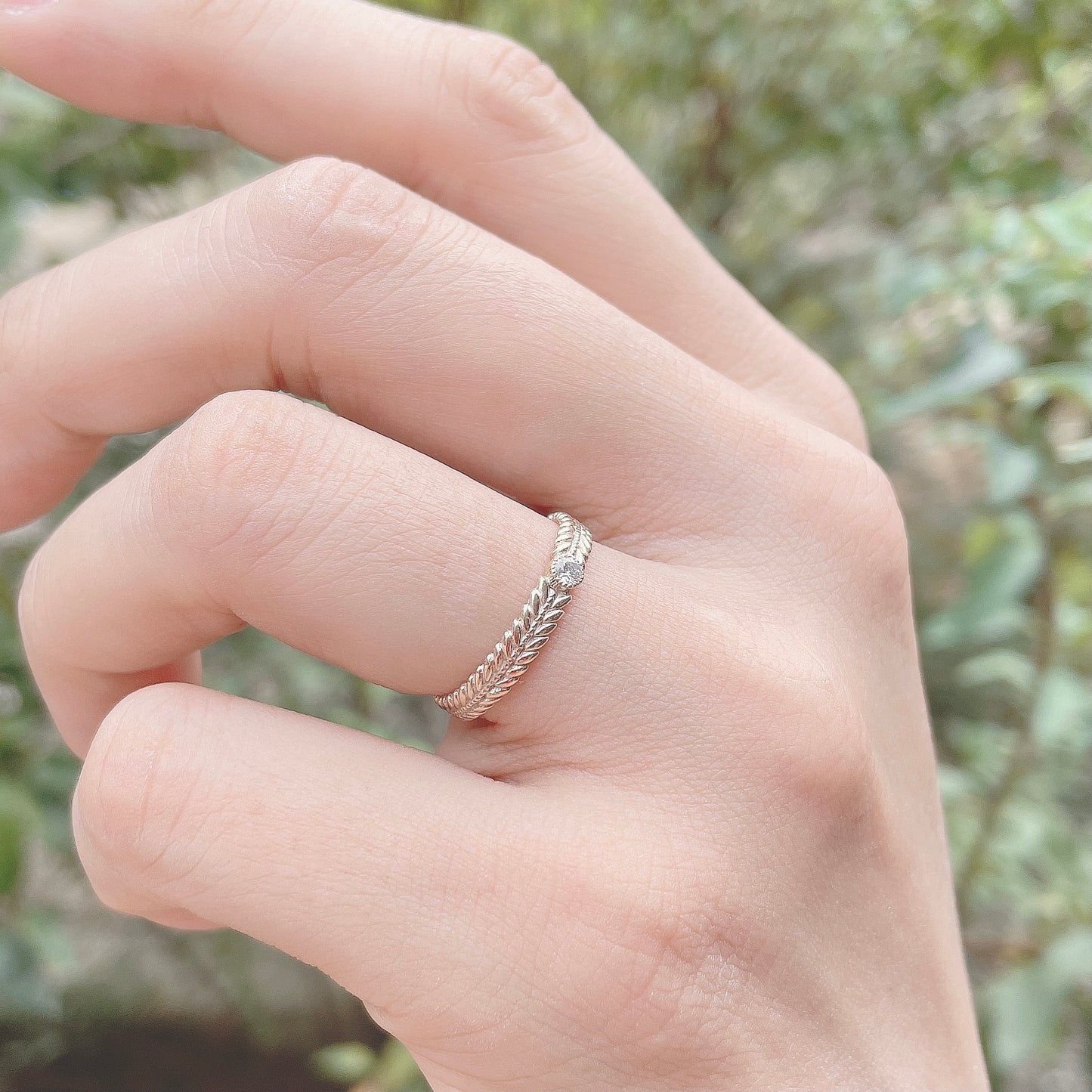 Anello etarno “alloro con diamante” <月桂樹のリング “煌” >