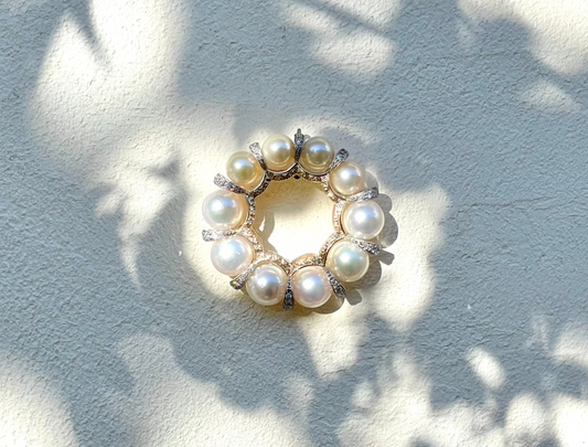 Spilla ”10 Perle”＜10粒のパールのブローチ＞