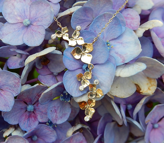 Collana “ortensia”　＜咲きこぼれる花のネックレス＞