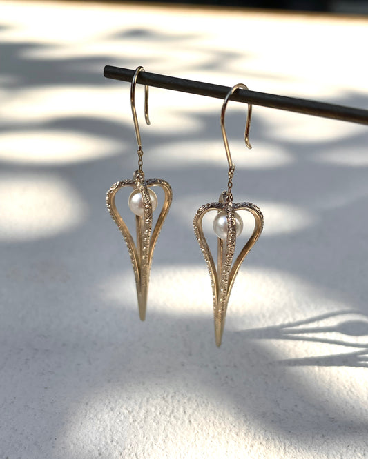 Orecchini ”Cuore tranquillo” ＜大人なハートのピアス＞